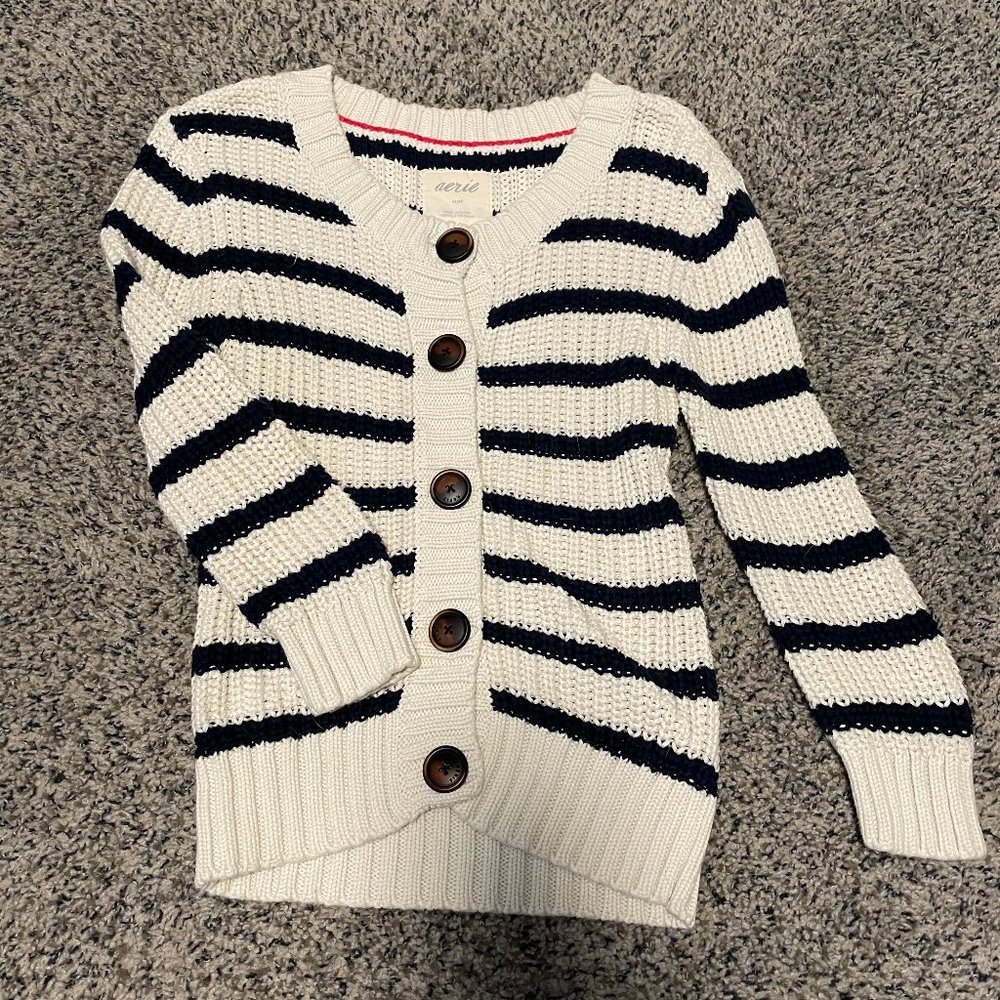 Navy and Cream Knit Sweater
